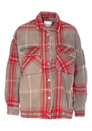 TRUE AVENUE checked button jacket - Red