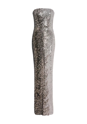 Jenny Packham sequin-embellished strapless maxi dress - Silver