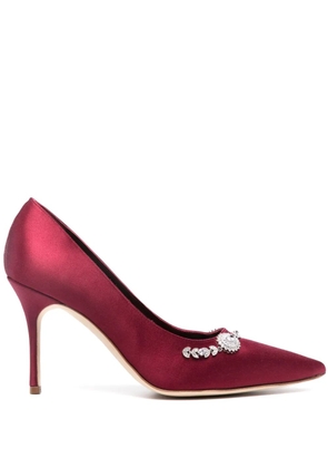 Manolo Blahnik 90mm Lamik pumps - Red