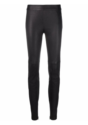 Givenchy polished-finish zip-detail trousers - Black