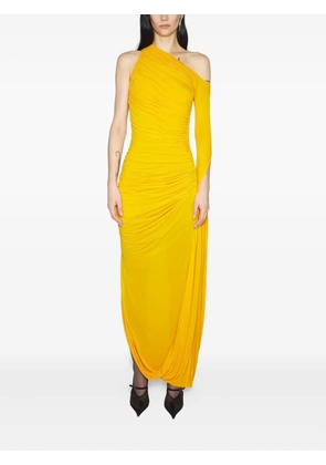 Mugler one-shoulder draped maxi dress - Yellow
