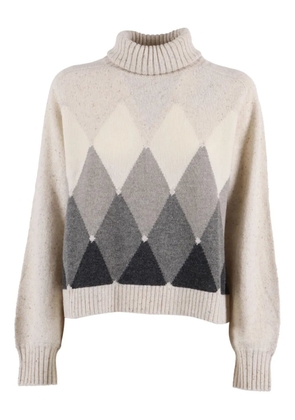Ballantyne turtleneck diamond-pattern sweater - Neutrals