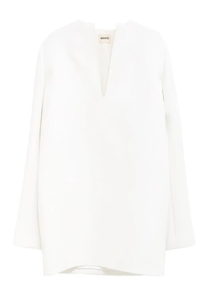 KHAITE v-neck dress - White