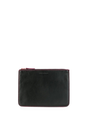 Comme Des Garçons Wallet contrast-trim leather wallet - Black