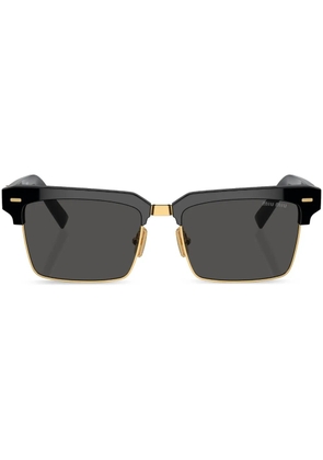 Miu Miu Eyewear logo-lettering square-frame sunglasses - Black