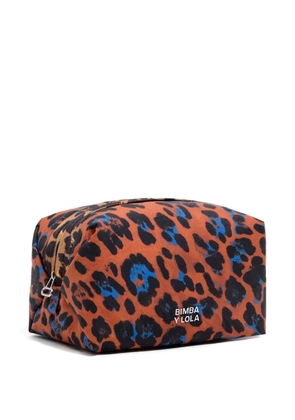 Bimba y Lola leopard-print zip-top make-up bag - Red