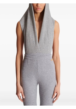 Balmain hooded draped bodysuit - Grey