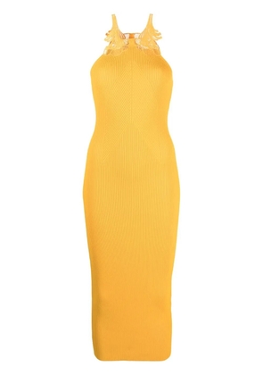 Self-Portrait bodycon midi dress - Yellow