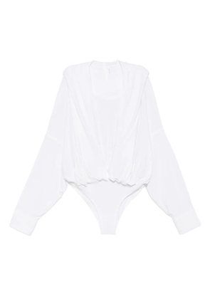 Norma Kamali draped-sleeve bodysuit - White