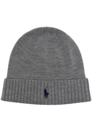 Polo Ralph Lauren embroidered-logo ribbed beanie - Grey
