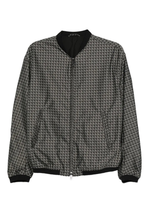Emporio Armani eagle-pattern bomber jacket - Grey