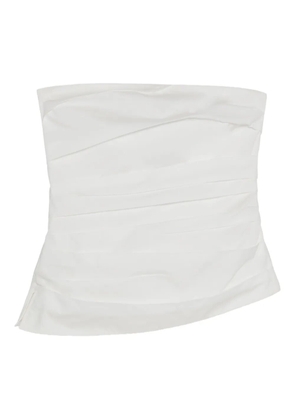 Simkhai strapless pleated bustier top - White