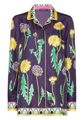 Dolce & Gabbana dandelion-print silk shirt - Purple