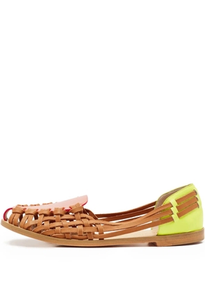 Sophia Webster pre-owned colour-block loafers - Brown