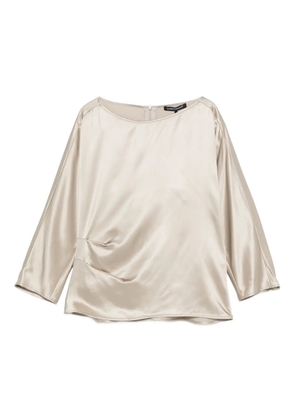 Luisa Cerano draped-detailing top - Neutrals