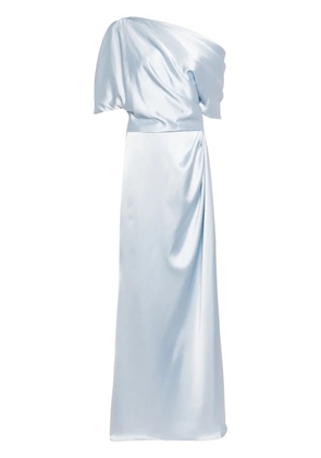 Amsale off-shoulder satin gown - Blue