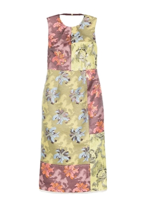 ALEMAIS floral-patchwork sleeveless dress - Yellow