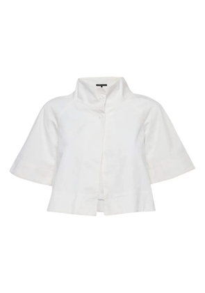 Theory Gabardine High Neck Top - White