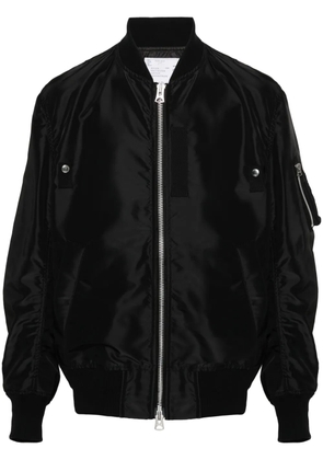 sacai zip-up bomber jacket - Black