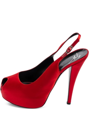 Giuseppe Zanotti Vintage pre-owned 150mm satin slingback pumps - Red