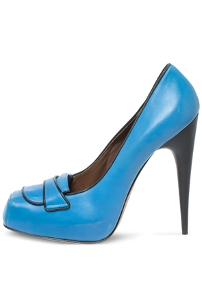 Marni Pre-Owned 135mm platform leather pumps - Blue