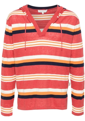 Maison Kitsuné striped hooded jumper - Red