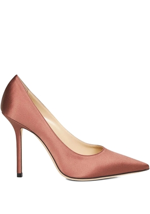 Jimmy Choo 100mm Love satin-effect heeled pumps - Pink