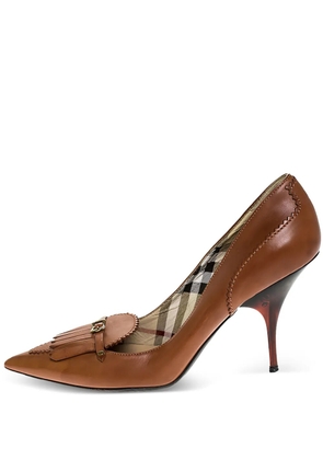 Burberry Pre-Owned 95mm fringe-detail pointed-toe pumps - Brown