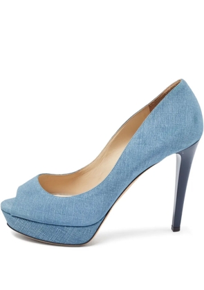 Jimmy Choo Pre-Owned 125mm platform heeled pumps - Blue