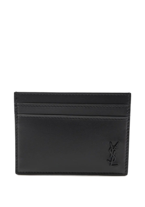 Saint Laurent Pre-Owned 20s Tiny Cassandre YSL logo-plaque cardholder - Black