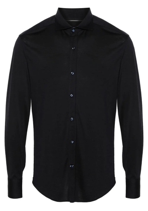 Brunello Cucinelli spread-collar jersey shirt - Blue
