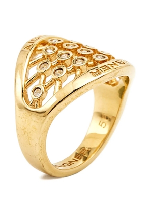 Aigner Vintage crystal-embellished lattice ring - Gold