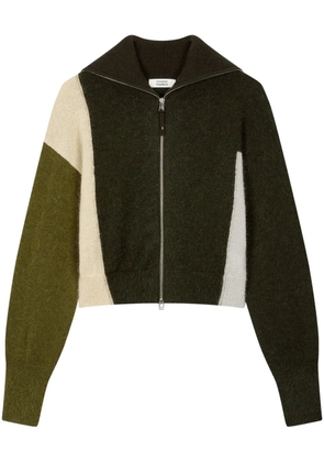 TOMBOY colour-block zip-up cardigan - Green