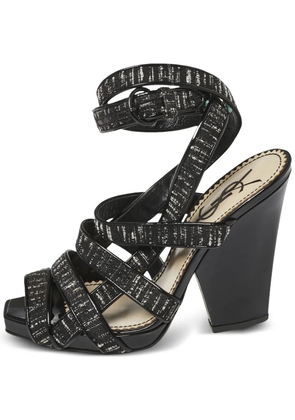 Saint Laurent Pre-Owned 115mm leather heeled sandals - Black