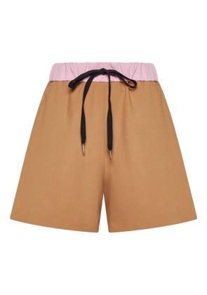 Blanca Vita elastic-waistband silk shorts - Neutrals