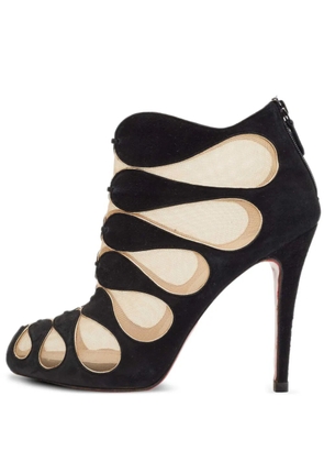 Christian Louboutin Pre-Owned 115mm suede mesh boots - Black