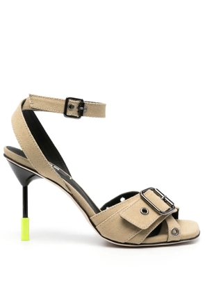MSGM 95mm eyelet-embellished sandals - Neutrals