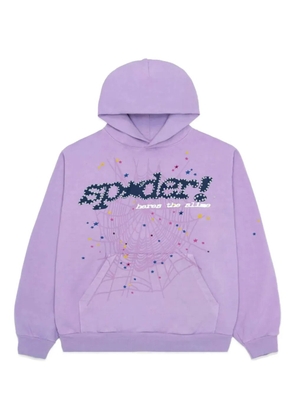 SP5DER logo-print hoodie - Purple