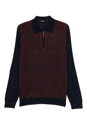 Stefano Ricci geometric-pattern polo shirt - Blue