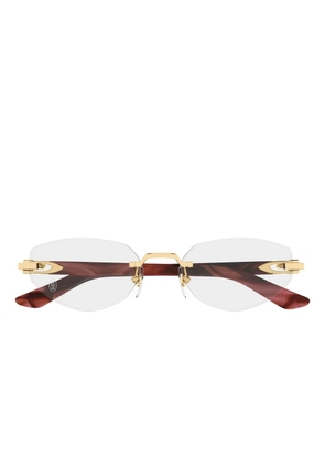 Cartier Eyewear geometric-frame glasses - Brown