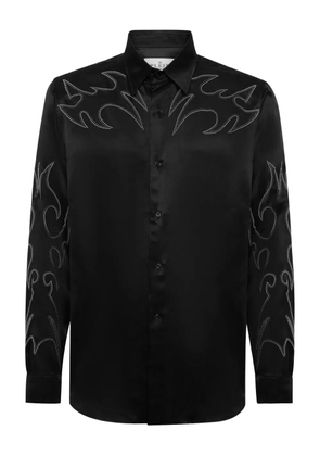 Philipp Plein Texas flame-detail shirt - Black