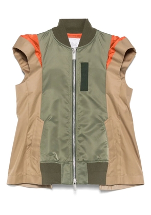 sacai gabardine twill gilet - Green