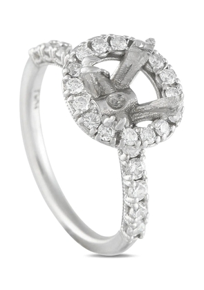 LB Exclusive platinum diamond halo ring - Silver