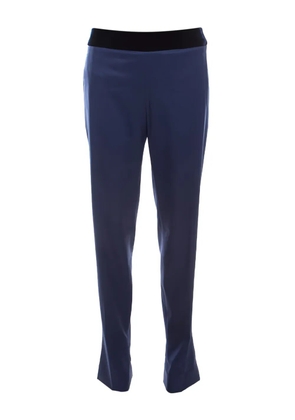 Escada Pre-Owned velvet-waistband trousers - Blue