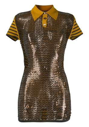 Jean Paul Gaultier Pre-Owned 1990 sequin polo shirt - Brown