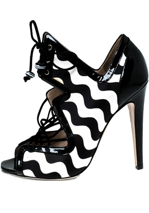 Nicholas Kirkwood wave-print sandals - Black