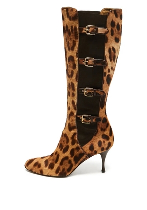 Dolce & Gabbana Pre-Owned leopard-print boots - Brown