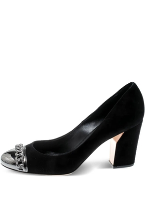 Casadei 85mm leather heeled pumps - Black