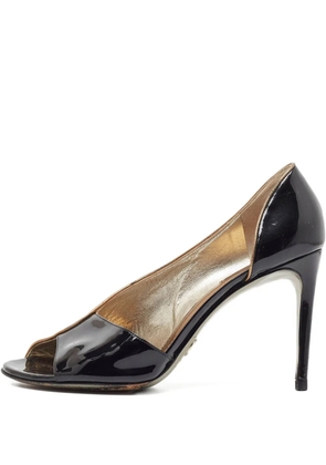 Dolce & Gabbana Pre-Owned 100mm patent leather peep toe pumps - Black
