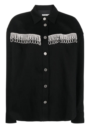 ROTATE BIRGER CHRISTENSEN crystal-embellished long-sleeve shirt - Black